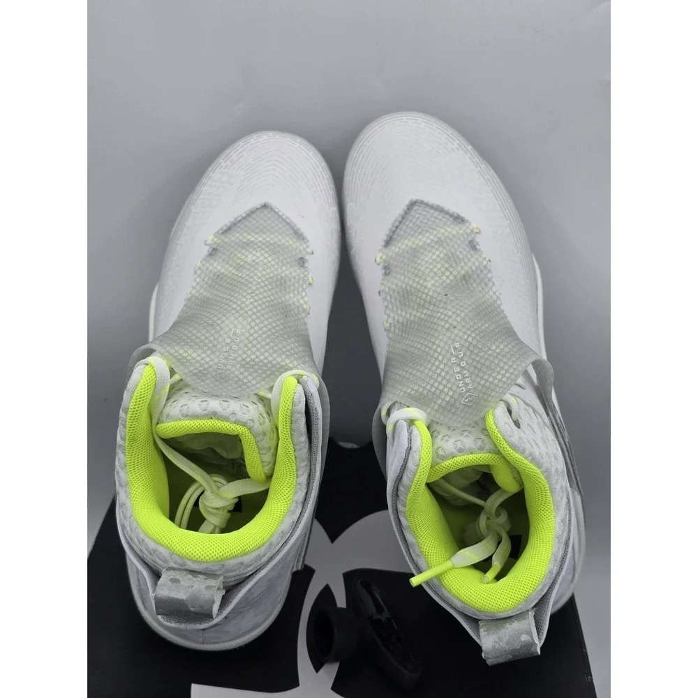 Under Armour Men's‎ UA Highlight Hammer D Football Cleat White/Metallic Sz 8 M